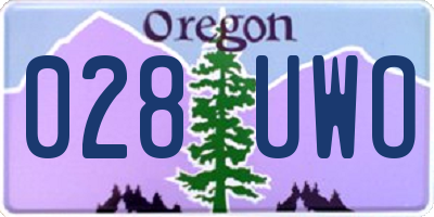 OR license plate 028UWO