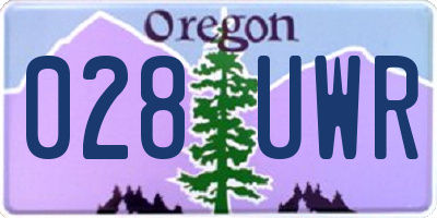 OR license plate 028UWR