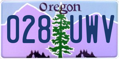 OR license plate 028UWV