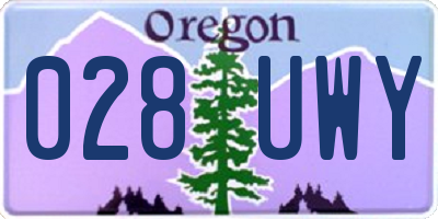 OR license plate 028UWY