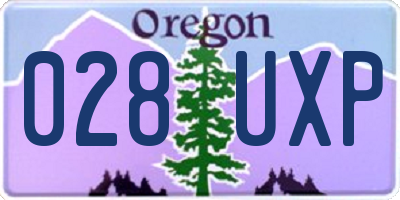 OR license plate 028UXP