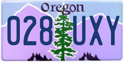 OR license plate 028UXY