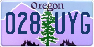 OR license plate 028UYG
