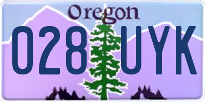 OR license plate 028UYK