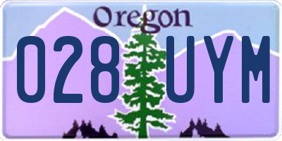 OR license plate 028UYM