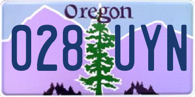 OR license plate 028UYN