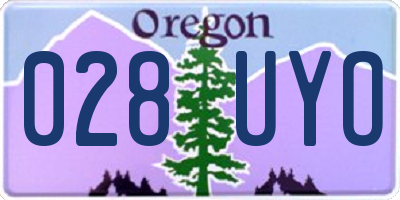 OR license plate 028UYO