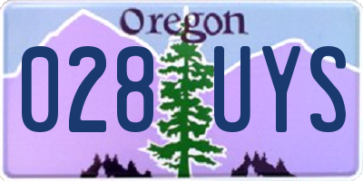 OR license plate 028UYS