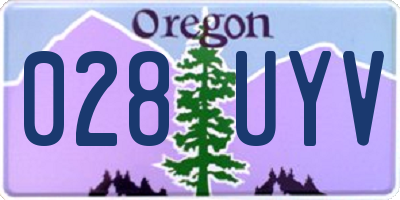 OR license plate 028UYV