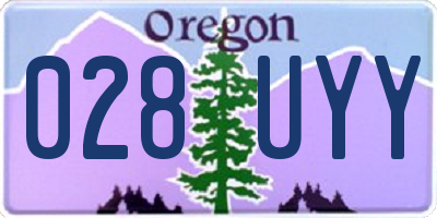 OR license plate 028UYY
