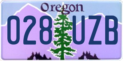 OR license plate 028UZB