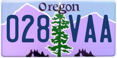 OR license plate 028VAA