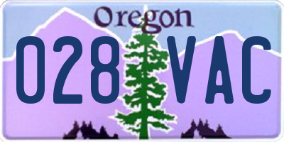 OR license plate 028VAC