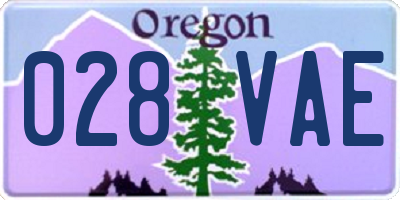 OR license plate 028VAE