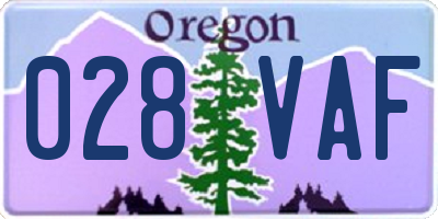 OR license plate 028VAF