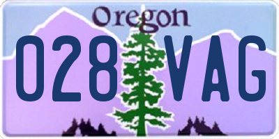 OR license plate 028VAG