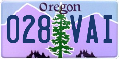 OR license plate 028VAI