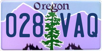 OR license plate 028VAQ