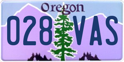 OR license plate 028VAS