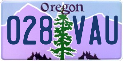OR license plate 028VAU
