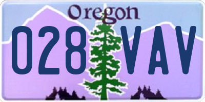OR license plate 028VAV