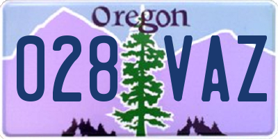 OR license plate 028VAZ