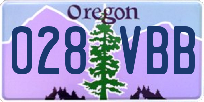 OR license plate 028VBB