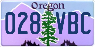 OR license plate 028VBC