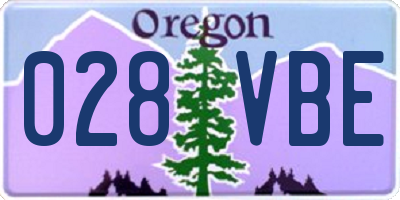 OR license plate 028VBE
