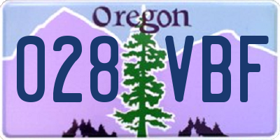 OR license plate 028VBF