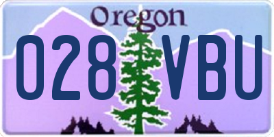 OR license plate 028VBU