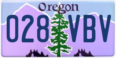 OR license plate 028VBV
