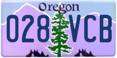 OR license plate 028VCB