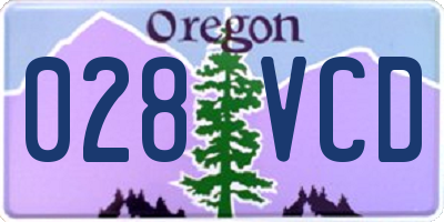 OR license plate 028VCD