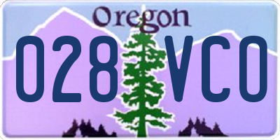 OR license plate 028VCO