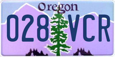 OR license plate 028VCR