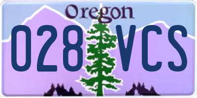 OR license plate 028VCS