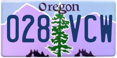 OR license plate 028VCW