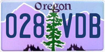 OR license plate 028VDB