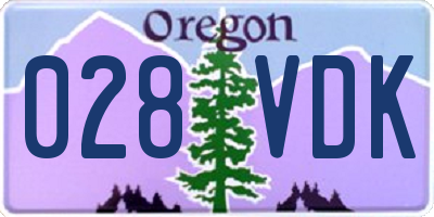 OR license plate 028VDK