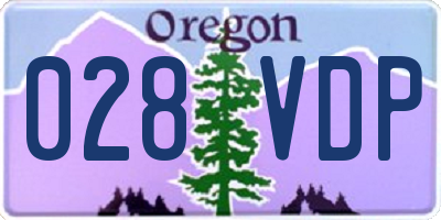 OR license plate 028VDP