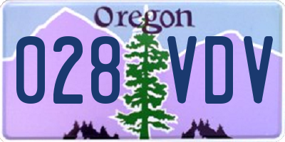 OR license plate 028VDV