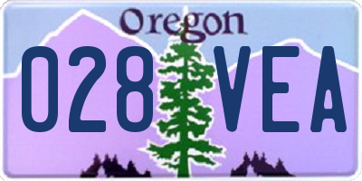 OR license plate 028VEA