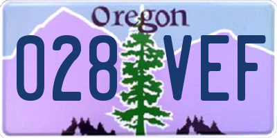 OR license plate 028VEF