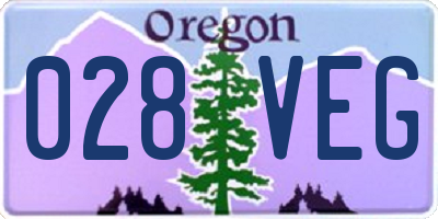 OR license plate 028VEG