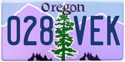 OR license plate 028VEK