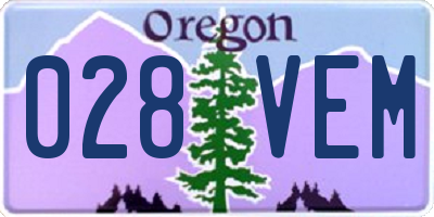 OR license plate 028VEM