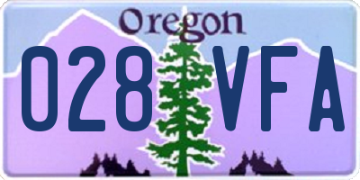 OR license plate 028VFA