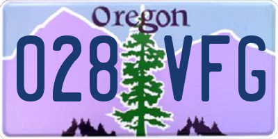 OR license plate 028VFG