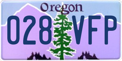 OR license plate 028VFP